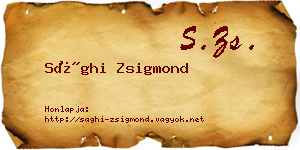 Sághi Zsigmond névjegykártya